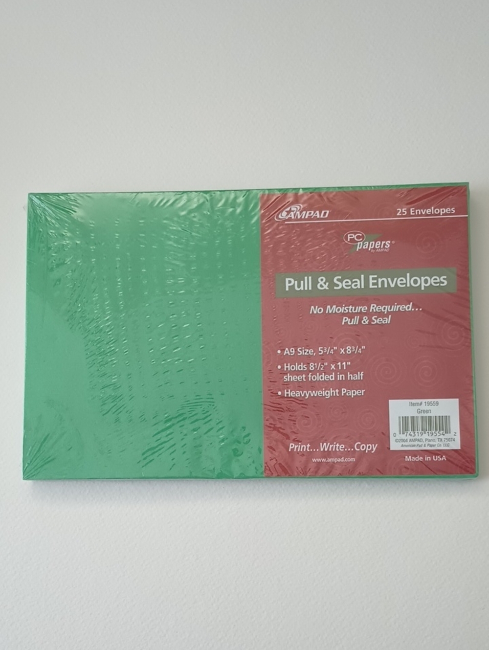 3/$15 Green A9 Envelopes 25 Ct Ampad 5.75"x8.75" 074319195542 #19559